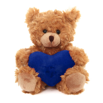 Plushland Mocha Teddy Bear With Customized Message On Embroidered Heart, Mocha Teddy Bear Stuffed Animal - Valentine Personalize