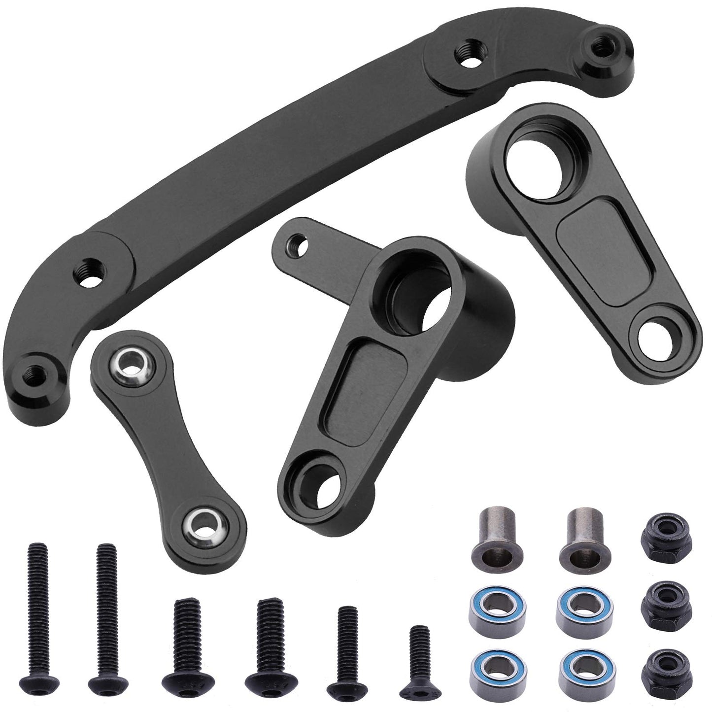 Hobbypark Aluminum Steering Parts Set (Steering Bell Crank, Ackermann Link) for Arrma 1/10 Granite 4X4,Typhon, Big Rock, Senton,