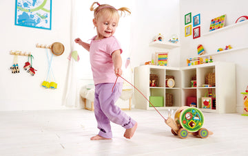 Hape Walk-A-Long Snail Pull Toy |Award Winning Toddler Wooden Push And Pull Toy With Removable Color