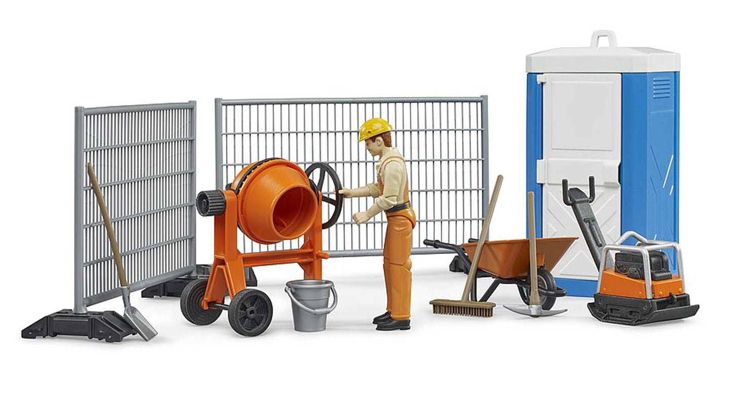 Bruder Bworld 62008 Construction Set: Mixer, Railings, Figure, Accessories