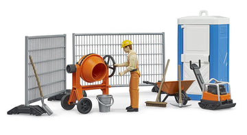 Bruder Bworld 62008 Construction Set: Mixer, Railings, Figure, Accessories