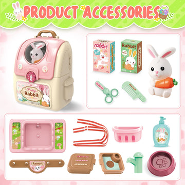 Shemira Girl Toys Gifts for 2 3 4 5 6 Years Old, Toddler Girl Toys, Bunny Toys for Kids, Easters' Gifts for Girls, Pet Care Pret