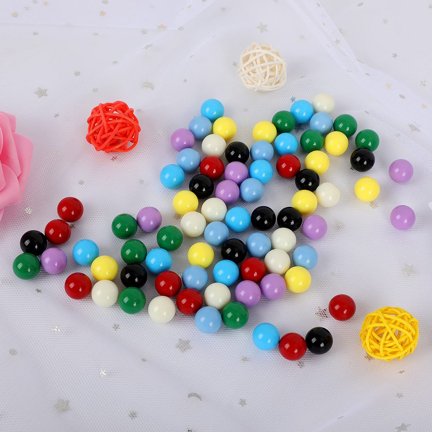 Laviesto Game Replacement Marbles,80Pcs Solid Color Game Balls For Chinese Checkers,Aggravation Game,Marble Run,Marble Games(14Mm/8 Colors)