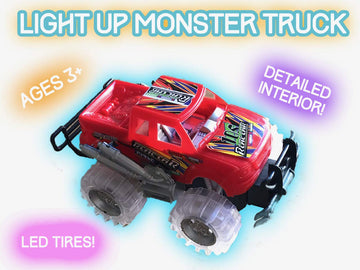 Howboutdis (1) Light Up Monster Truck With Flashing Led Tires & Push N Go Friction For Easy Motion - Great Birthday Gift For Boy
