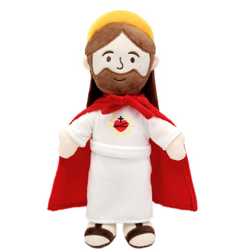 Yelakey Jesus Plush Jesus Stuffed Doll With Cloak Heart Of Jesus Plushie Savior Doll Religious Party Favors For Kids Christening