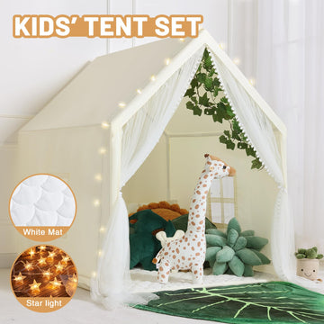 Wilwolfer Kid Tent With Mat, Star Lights - Kids Play Tents For Toddlers Kids Tents Indoor Playhouse - Princess Tent For Girls To