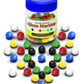 Super Value Depot Chinese Checkers Glass Marbles. Set Of 72, 12 Each Color. Size 9/16    (14Mm), With Practical Container.