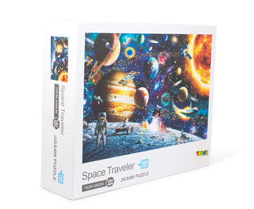 Toynk Space Traveler Space Puzzle 1000 Piece Jigsaw Puzzle | Fun Solar System Puzzle Games For Adults | Galaxy & Outer Space Astronaut Puzzles For Adults | Measures 27.5 X 20 Inches