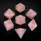 UDIXI Stone Dice Set D&D 7PCS Gemstone Dice Polyhedral DND Dice with Gift Case for Dungeons and Dragons Role Playing Games(Rose