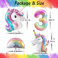 Unicorn 3Rd Birthday Party Decorations For Girl Purple Pink Unicorn Party Theme Balloon Set, Large Rainbow Unicorn Helium Balloo