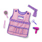 Melissa & Doug Hair Stylist Costume Dress-Up Set, 7 Pcs, Pink/Purple, Polyester, Ages 5+ (Model 4847)
