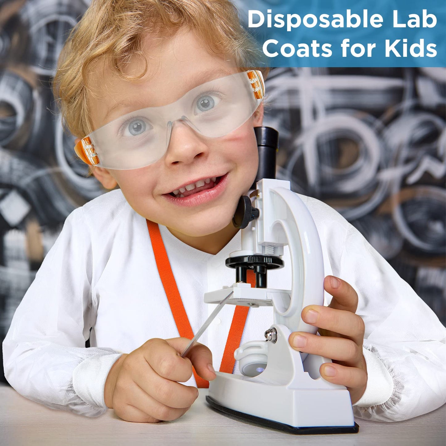 Wettarn 30 Pcs Science Party Kits For Kids Includes 10 Pcs Kids Safety Goggles 10 Pcs Disposable Kids Lab Coat 10 Pcs Science Badge For Kids Science Party Kids Science Goggles Science Coat