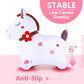 iPlay, iLearn Bouncy Pals Inflatable Hopping Horse Toy, Plush, Large, White, Birthday Gift for Toddlers 18-24 Months, 2-5 Years
