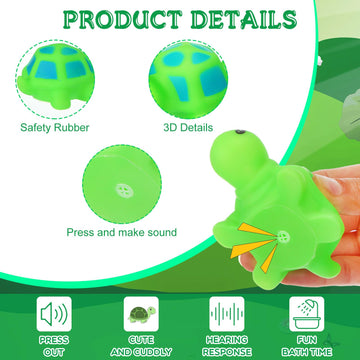 Zubebe Rubber Frogs Squeak And Floating Frog Sea Turtle Rubber Bath Toy Baby Shower Swimming Bathtub Toys For Shower Frogs Bathtub Birthday Party Decoration Boys Girls Bath Toys (Sea Turtle, 24)