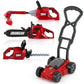Arrowbash 4 Pcs Toy Gardening Tool Set for Kids Toy  Trimmer Chainsaw Hedge Trimmer Push Lawn Mower Battery Role Play Set Christmas Birthday Party Gift for Boys Girls
