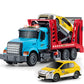 LerBao Large Transport Cars Carrier with Racing Car,Truck Toys for 3 4 5 6 7 8 Year Old Boys,Lights and Sounds Truck Vehicles To