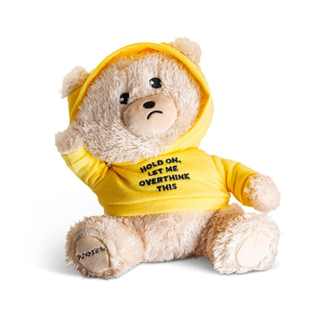 Punchkins Teddy Bear Plushie - Hold On, Let Me Overthink This Sassy Stuffed Bear, Gift for Overthinkers, Teddy Bear Toy for Gift