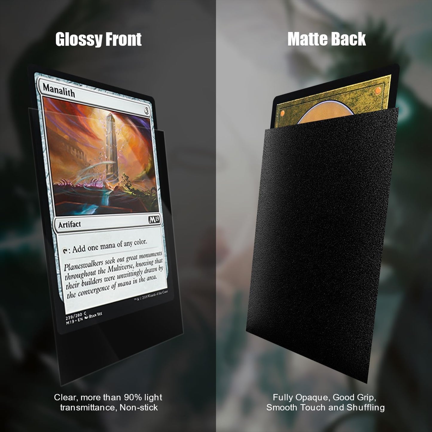 600Ct Mtg Card Sleeves, Clear Front Textured Back Card Sleeves Deck Card Protectors, Standard Size Card Sleeves For Magic The Ga