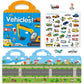 Reusable Sticker Books For Kids, Travel Removable Toddler Vehicle Sticker Books For 3 4 5 Year Old Girls Boys Birthday Gifts Educational Learning Toys For Age 3-5