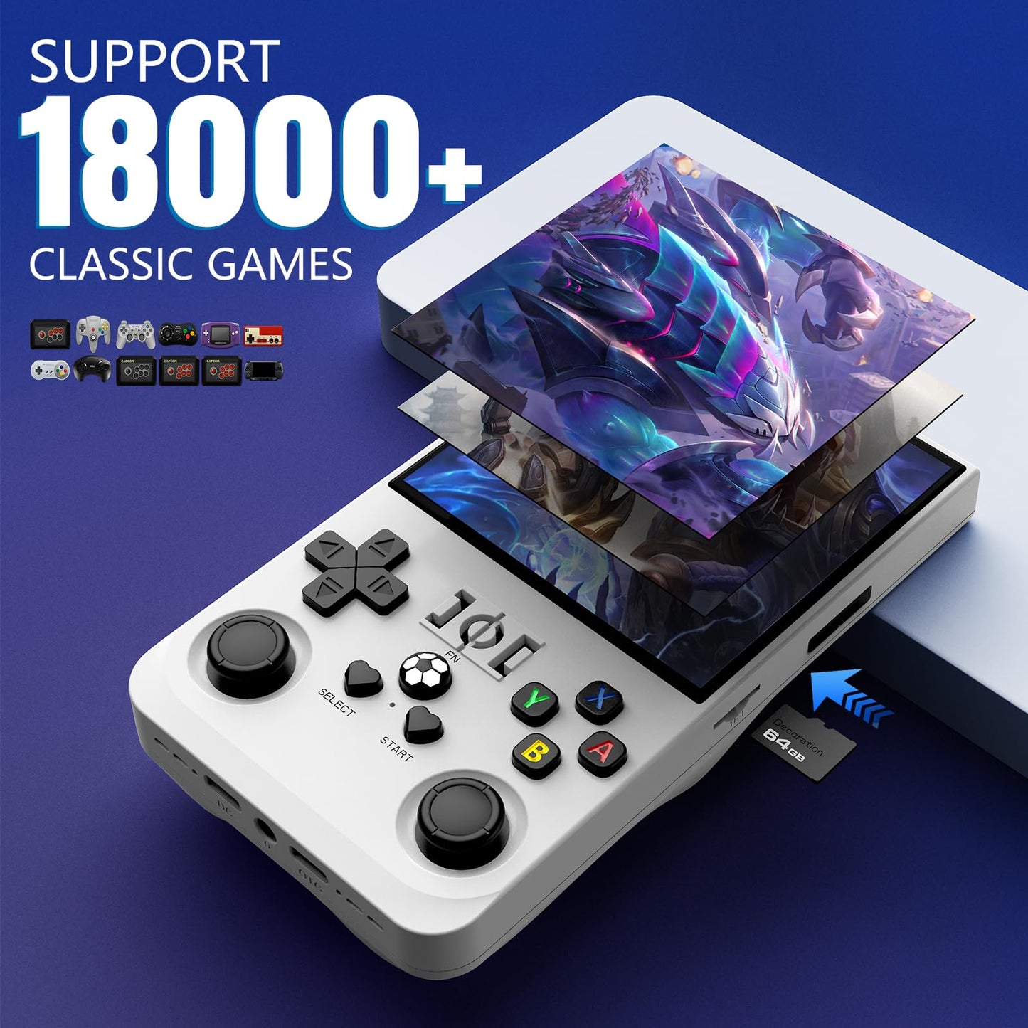 2025 New R36Max Retro Handheld Game Console, 4.0 Inch Ips Screen Retro Gaming Console, 18000+ Classic Games, Linux System, 4000M
