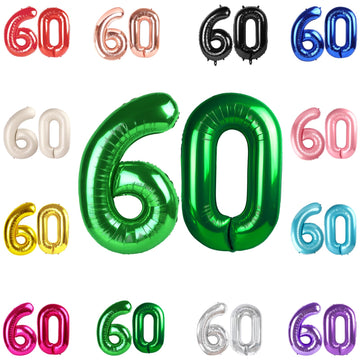 60 Balloon Number, Green Number 60Th Birthday Balloons 40 Inch, 60 Years Old Green Birthday Decorations For Men Women, 60Th Anni