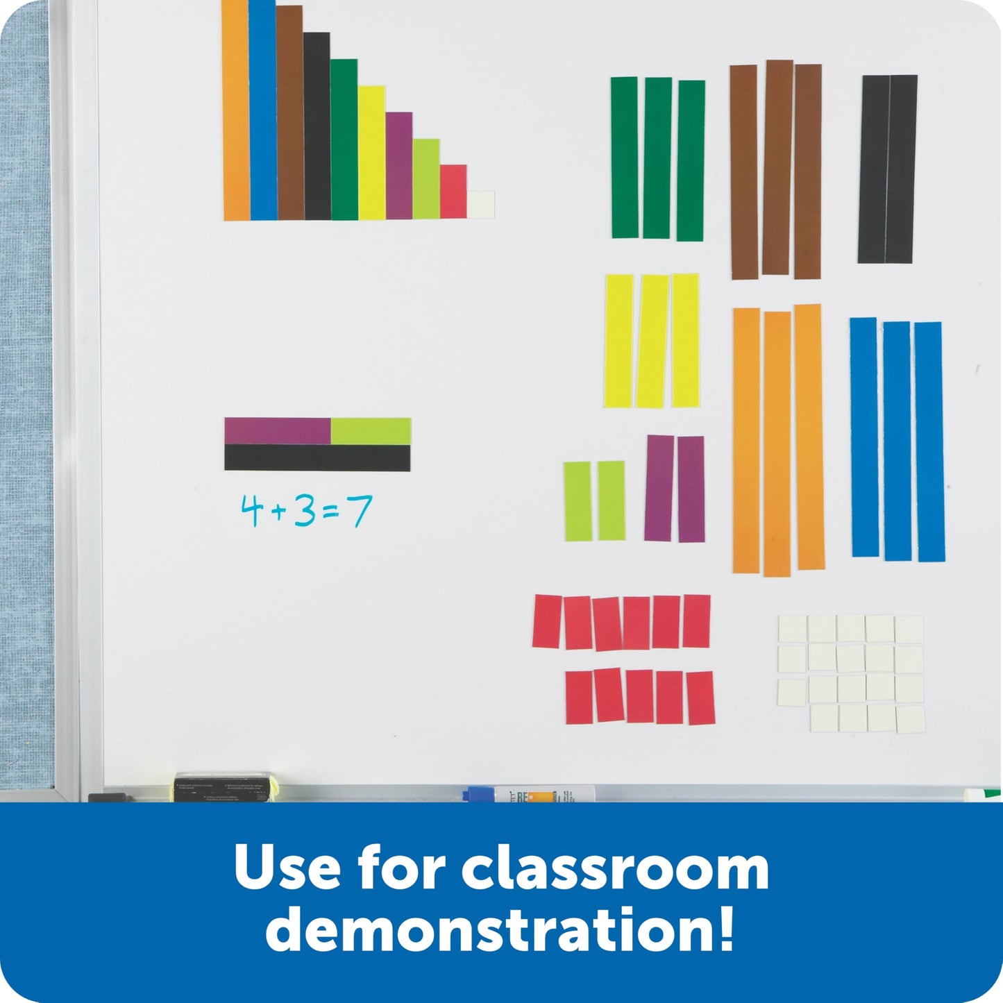 Learning Resources Magnetic Cuisenaire Rods, Early Match Concepts, School Supplies, Multicolor, 64 Pieces, Ages 5+
