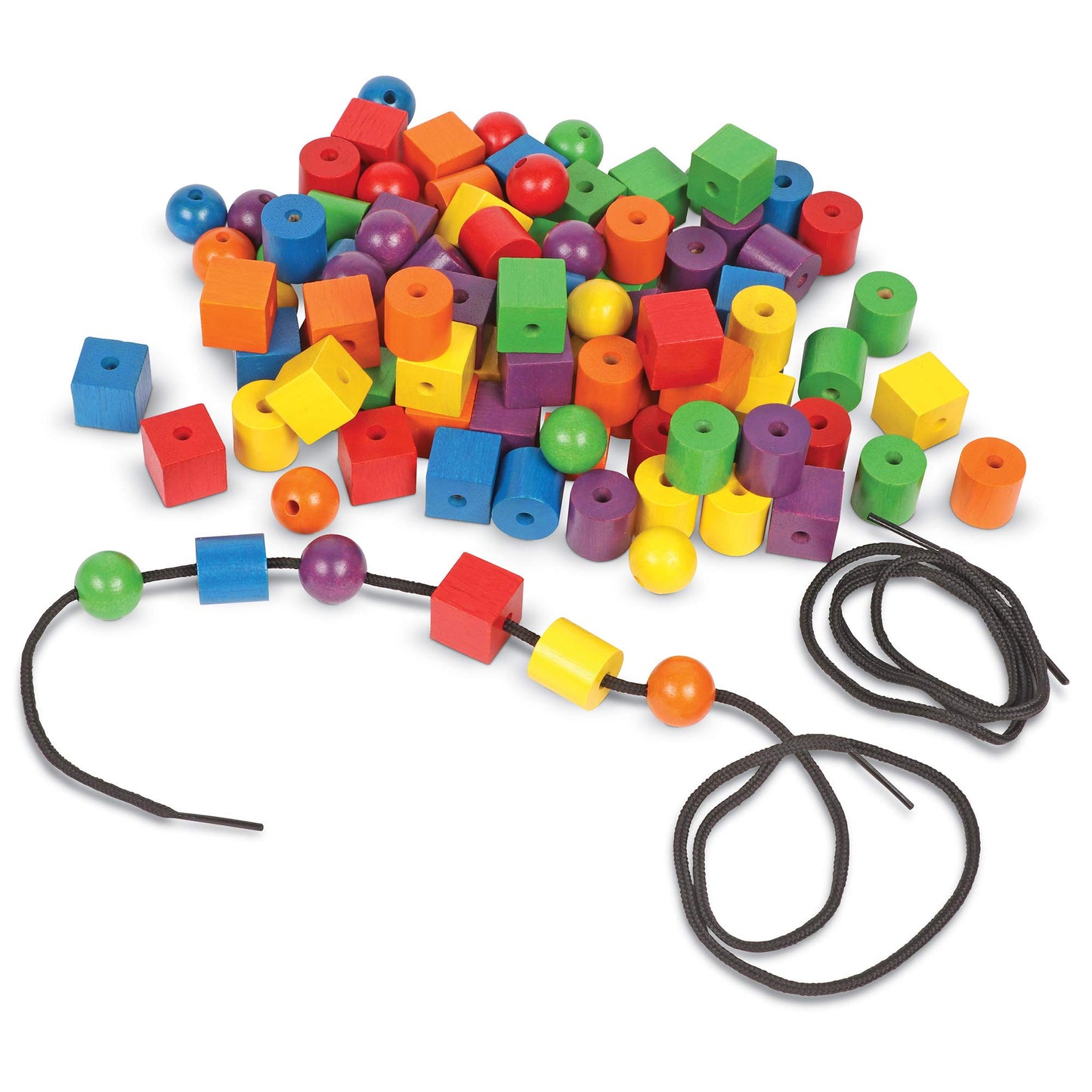 Learning Resources Beads In A Bucket, Set Of 110, Ages 3+, Lacing Beads, Fine Motor Skills,Back To School Supplies,Teacher Supplies For Classroom