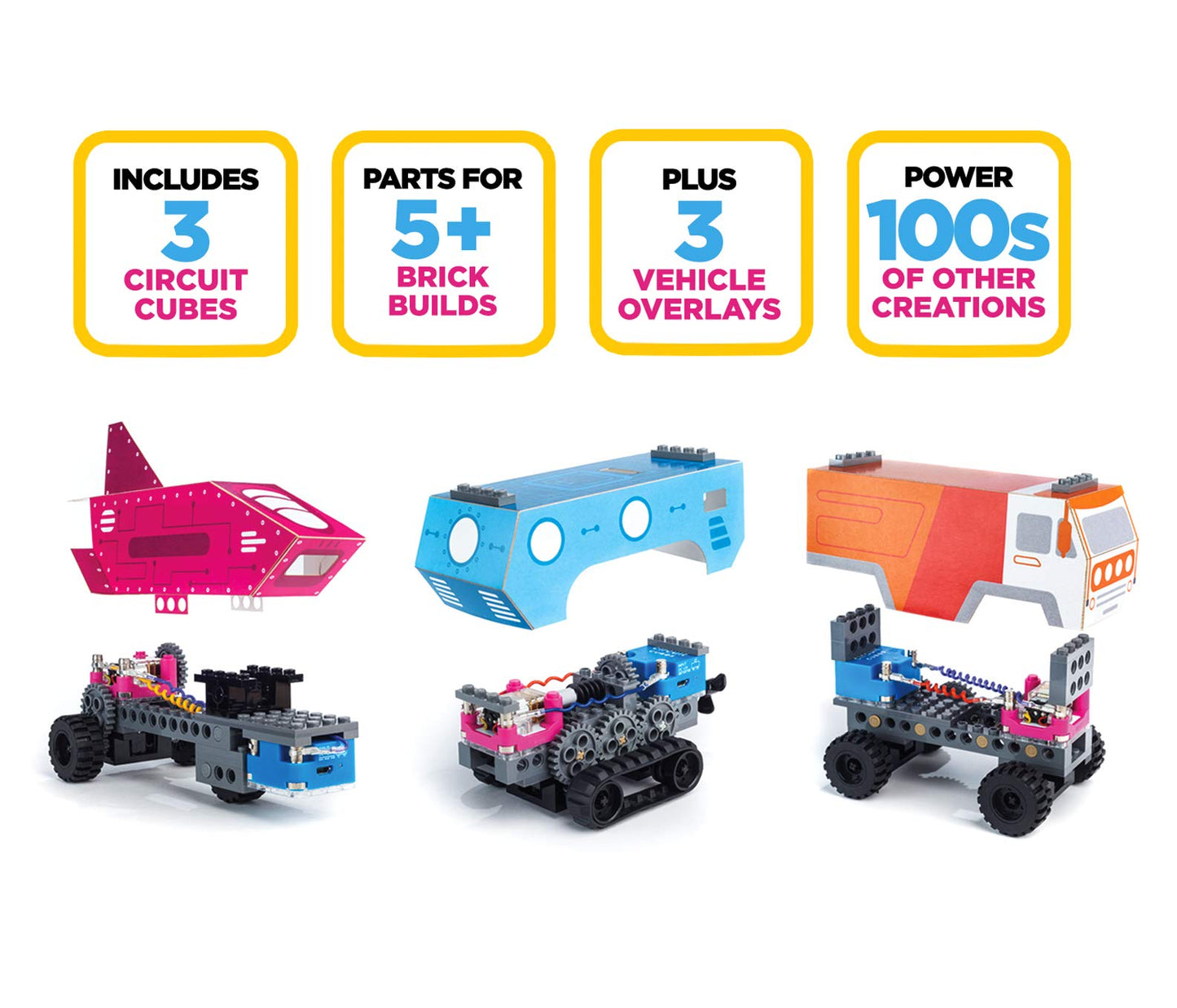 Circuit Cubes Gears Go! Multi-Vehicle Mobility Launch Kit - Engineering Stem Kit For Children And Adults