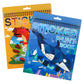 Aeahaly 2 Pack Crafts For Kids Ages 4-8 Paint By Sticker, Reusable Sticker Book For Kids Ages 4-8 Boys And Girls Birthday Gifts Party Favor, Travel Activity Book Set For Learning (Dinosaur+Ocean)
