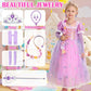 Itvti Princess Rapunzel Costume Little Girls Dress Up For Birthday Party Halloween Carnival, 3-4 Years(Tag 110)