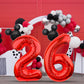 Lebery Mouse Number 6 Balloon 40 Inch Red Number 6 Balloon Mini Mouse Head Balloon For 6Th Birthday Party, Black Red Large Number 6 Foil Balloon For Baby Shower Anniversary Supplies Decorations