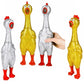 Large 13.5 Sparkle Glitter Rubber Squeeze Chicken with a Long Funny Squeaky Sound (Gold - Silver) Glitter Shiny Funny Gag Prank Chicken Prop (4 Pack - 2 Silver + 2 Gold)