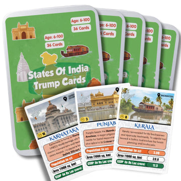 Cocomoco Kids States Of India Trump Cards Game For Kids, Learning Game And Educational Toy, Birthday Return Gift For Kids Ages 6