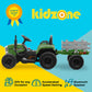 Kidzone 12V7AH enhanced Version w/EVA Treaded Tires Dual 35W Motors Boost Power Torque Remote Control Electric Tractor w/Trailer Toddler Ride On Toy 3-Gear-Shift  7-LED Lights Bluetooth  Dark Green
