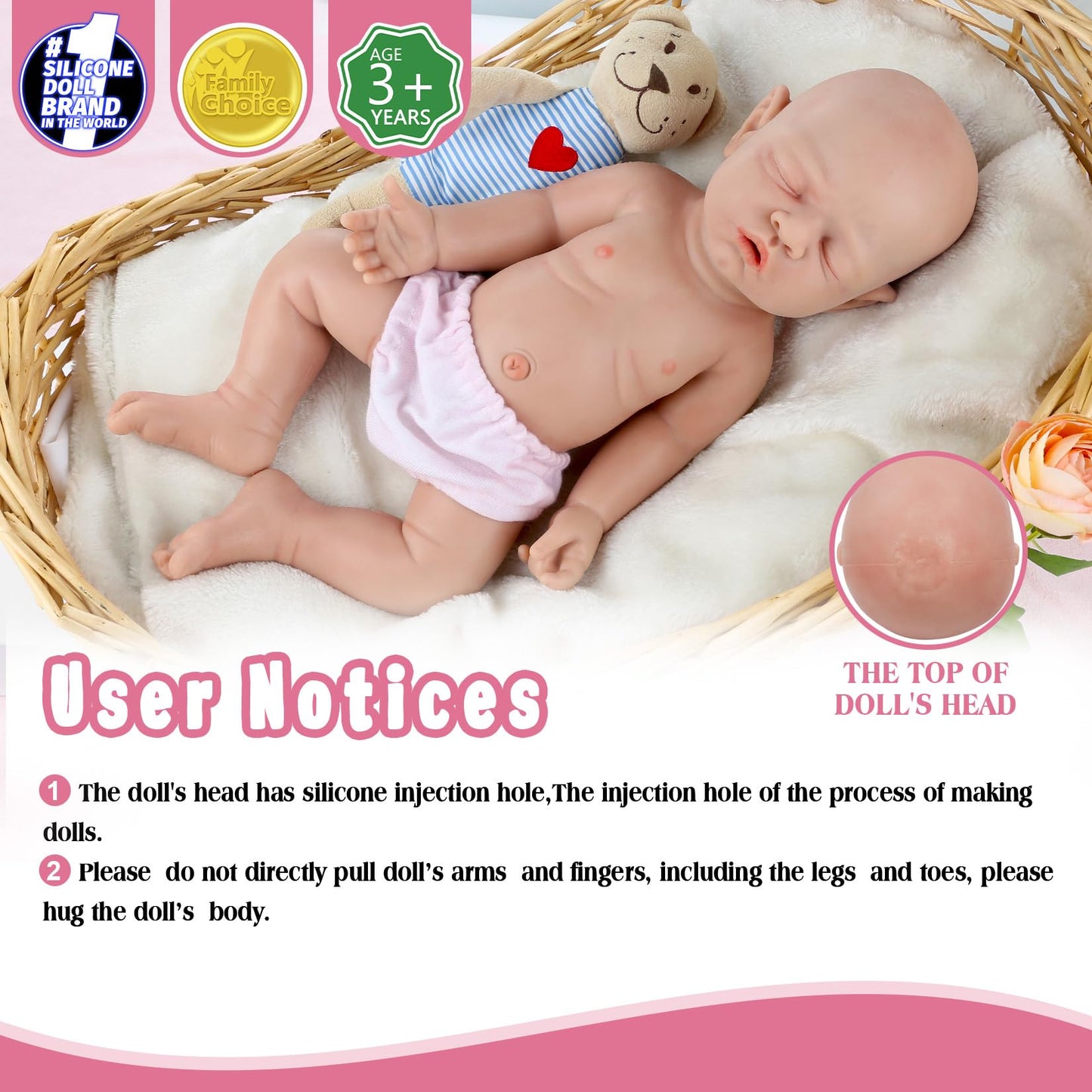 Vollence 12 Inch Realistic Reborn Silicone Dolls - Wonderful Gifts For Girls. Not Vinyl Dolls. Also Children'S Christmas & Birth