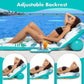 Pool Floats mature-themed Heavy Duty Inflatable Pool Lounger with Adjustable Backrest Cup Holder Floating Pool Tanning Rafts Water Floaty Lounge Lake Beach Party Games