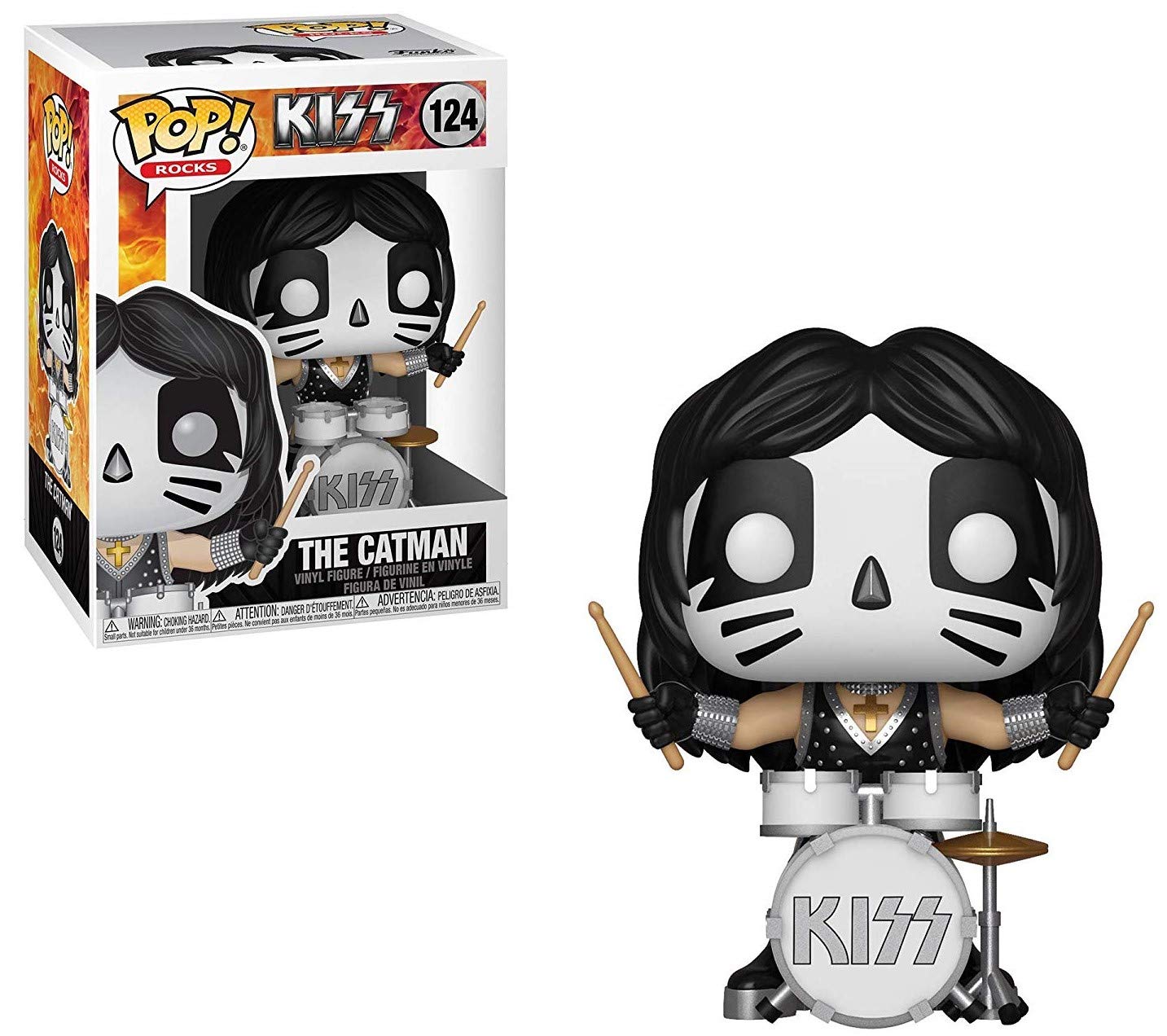 Pop Rocks: Kiss - Catman (Peter Criss) Funko Vinyl Figure (Bundled With Compatible Box Protector Case), Multicolored, 3.75 Inches