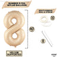 Katchon, Huge Caramel Number 8 Balloon - 40 Inch | Number 8 Balloons For Retro Party Decor | Eight Balloon Number | Neutral Party Decorations | Big 8 Balloon Number, 8Th Birthday Decorations For Girls