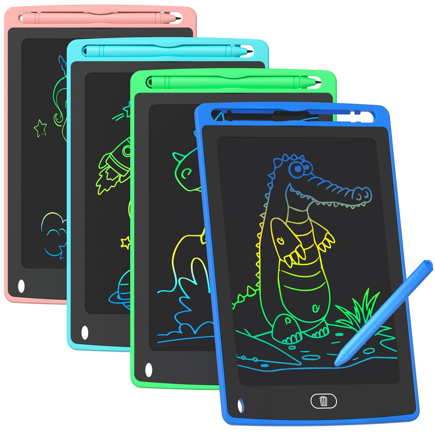 4 Pack LCD Writing Tablet for Kids, 8.5 Inch Colorful Doodle Board Drawing Tablet, Educational Learning Toys Birthday Gifts for 