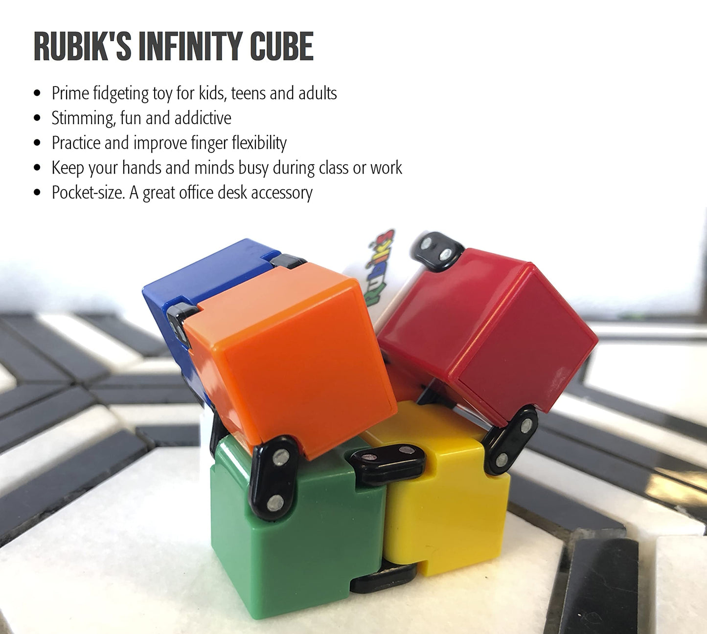 Rubik's Cube 3 Piece Gift Set | Squishy Cube, Infinity Cube, Spin Cublet | One Size, Red, Model 91400, Plastic