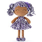 Gloveleya Doll Baby Dolls Soft Doll Baby Girl Gifts Curly Hair Brown Purple Leopard Dress Spring Girl 12Inches