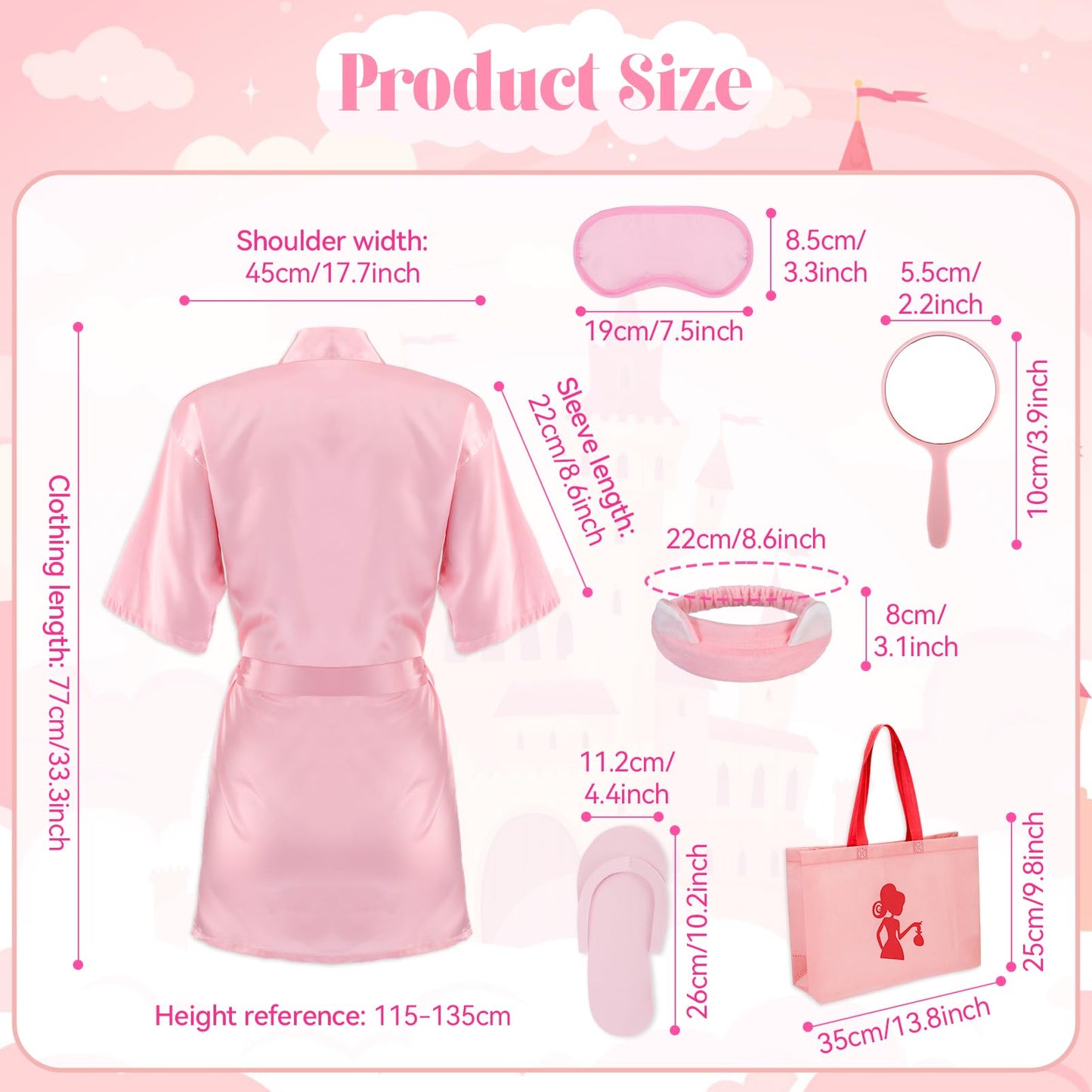 Hoemwarm 10 Set Spa Party Supplies for Girls,122 Pcs Slumber Party Favors for Girls Satin Robes Spa Kit Accessories Bulk with To