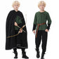 Ezuwail 4PCS Boys Renaissance Costumes Outfit Kids Medieval Viking Costume Sets for Halloween Boys Renaissance Accessories with