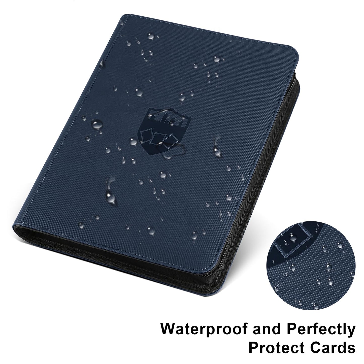 Trading Card Binder 16 Pocket  GERMUN PU Cover Card Binder for 1000+ Cards  enhanced Trading Card Holder Folders  Double Sided Pocket Card Album for MTG  TCG (Blue)