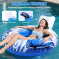 Inflatable River Tube Float  XL 53  Pool Float mature-themed  River Tubes for Floating Heavy Duty with Mesh Bottom  Water Tubes for Floating Lake  Comfortable Backrest & Cup Holders 450 lbs Weight Capacity
