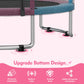LotFun 60" Trampoline for Kids - 5 FT with Enclosure, Basketball Hoop, 440 LBS Capacity, Adjustable Height, Pink-Blue