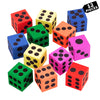 Playbees Big Foam Dice Set - 12-Pack, Jumbo, and Colorful Dice for Kids - Ideal for Boosting Math Skills, Great Gifts, and Party