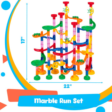 Lovestown 133Pcs Marble Run Set, Kids Construction Building Blocks Toys With 30 Plastic Marbles, Stem Educational Toys, Birthday Party Gifts For Kids, Maze Track Easter Toys, Parent-Child Game Toy