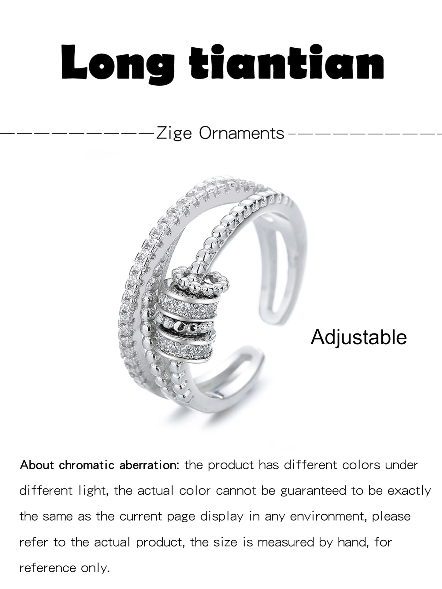 To My Daughter Ring Fidget Ring For Women Gifts For Christmas Daughter Gift From Mom Anxiety Worry Ring Adjustable Open Ring Multi-Layered Spinner Rings For Relief Stocking Stuffers