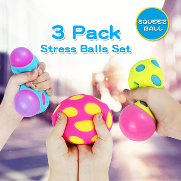 Stress Balls For Adults And Kids,3Pack Color Changing Squishy Balls With Replaceable Cover,Autism And Squeeze Balls Toys, Calmin